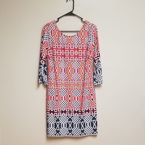 Patterned 3/4 Sleeve Dress
